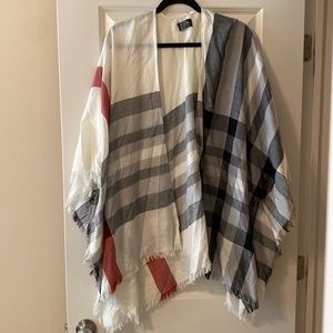 Plaid cardigan/shawl